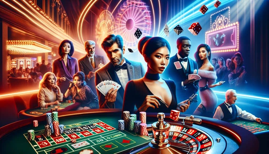 Casino platforme s glumačkim nastupima u pozadini igara